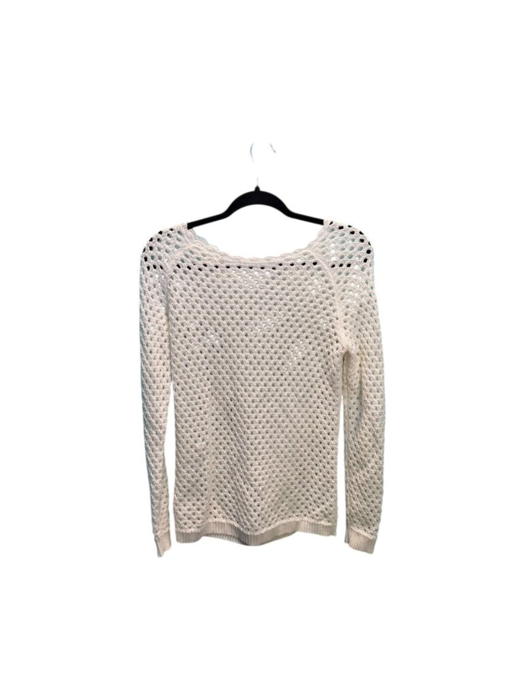 LOFT Open-Knit Crochet Sweater – Women’s Petite Small – Ivory